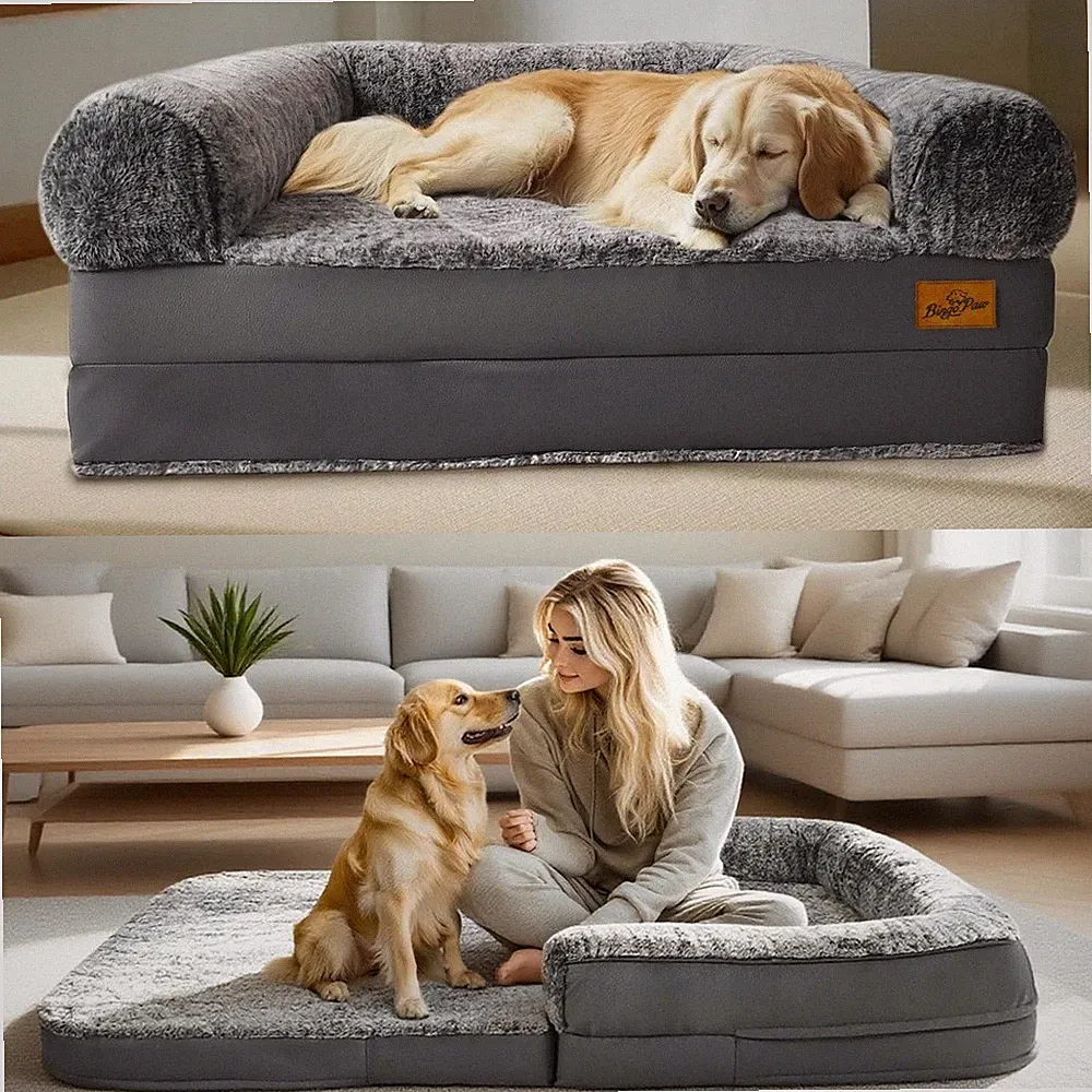 180CM Hundebett Hundekissen Tierbett Hundesofa aus Leder Hundecouch Samt outdoor