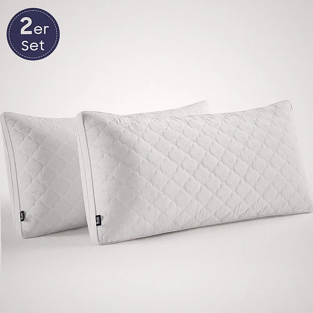 2 Stück 40x80cm Mikrofaser Kopfkissen 3D Komfort Atmungsaktiv Kissen