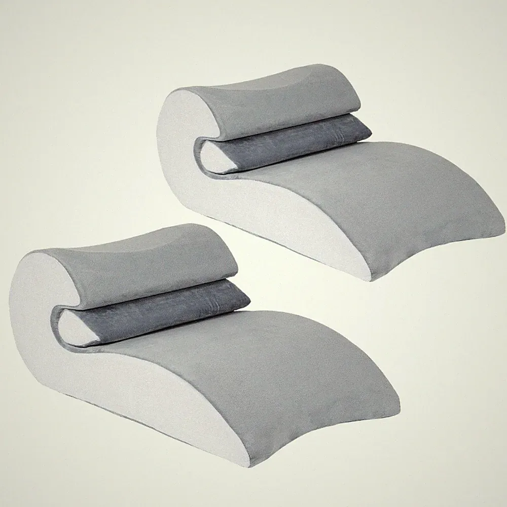 2 Stück Keilkissen mit Nackenrolle orthopädisch für Schlafzimmer, Leseecke