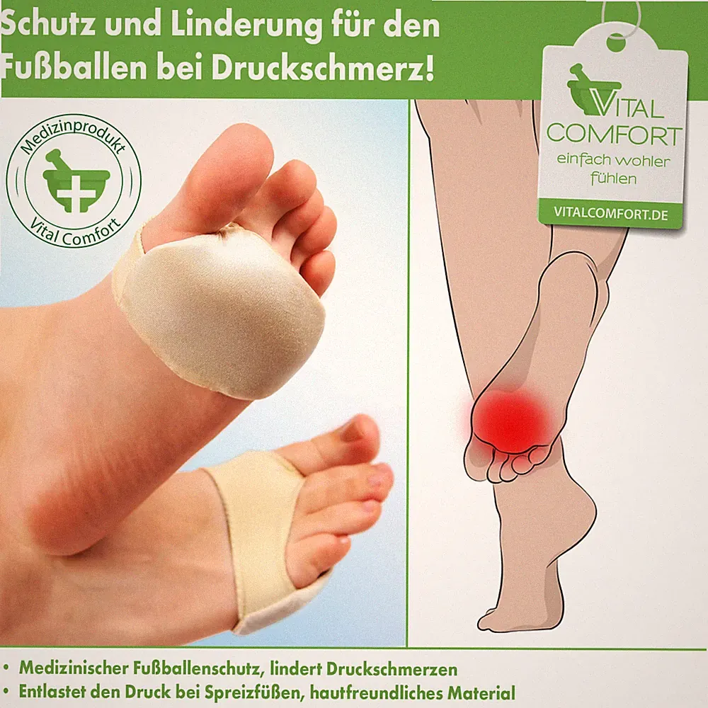 2 x Fussballen Polster Fußballenschutz Hallux Gelkissen Fußballenkissen Comfort