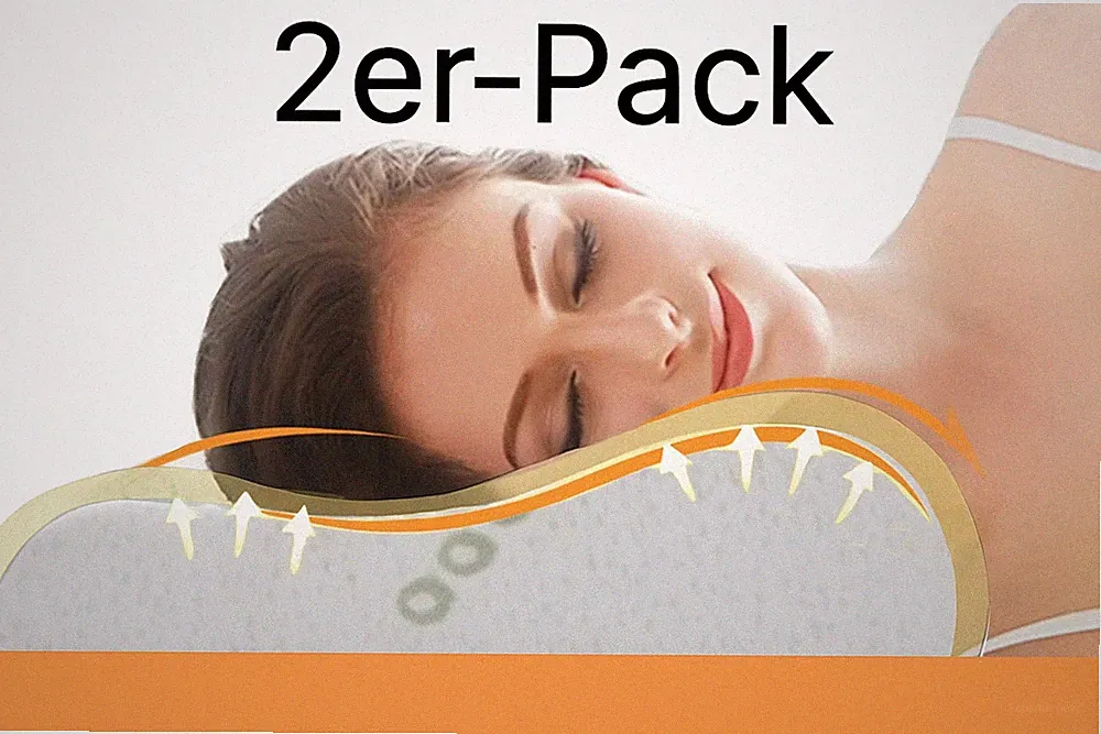 2er-Pack Ecosafeter Kissen–Orthopädisches Memory-Schaum-Kissen, Nacken-/Schulter