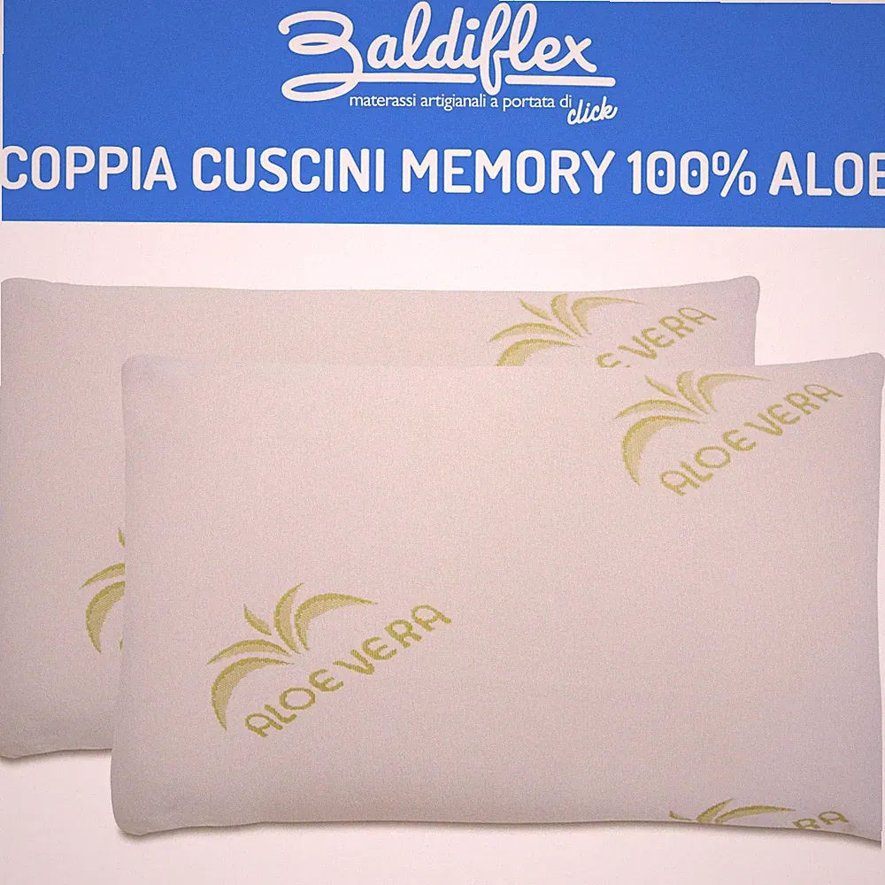 2ER PACK KOPFKISSEN 13 CM MEMORY SCHAUM ORTHOPÄDISCHES NACKENKISSEN ALOE BEZUG