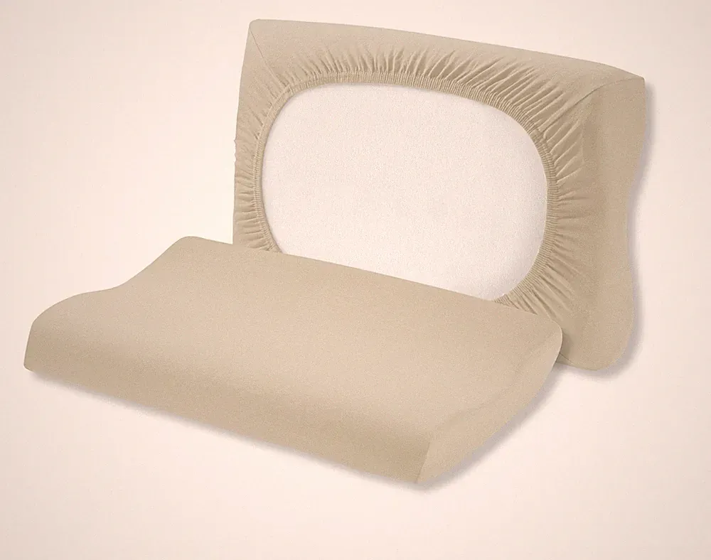 2x Bezug Spannbezug Bezug Orthopädisches Nackenkissen Baumwolle 50x70cm CREME