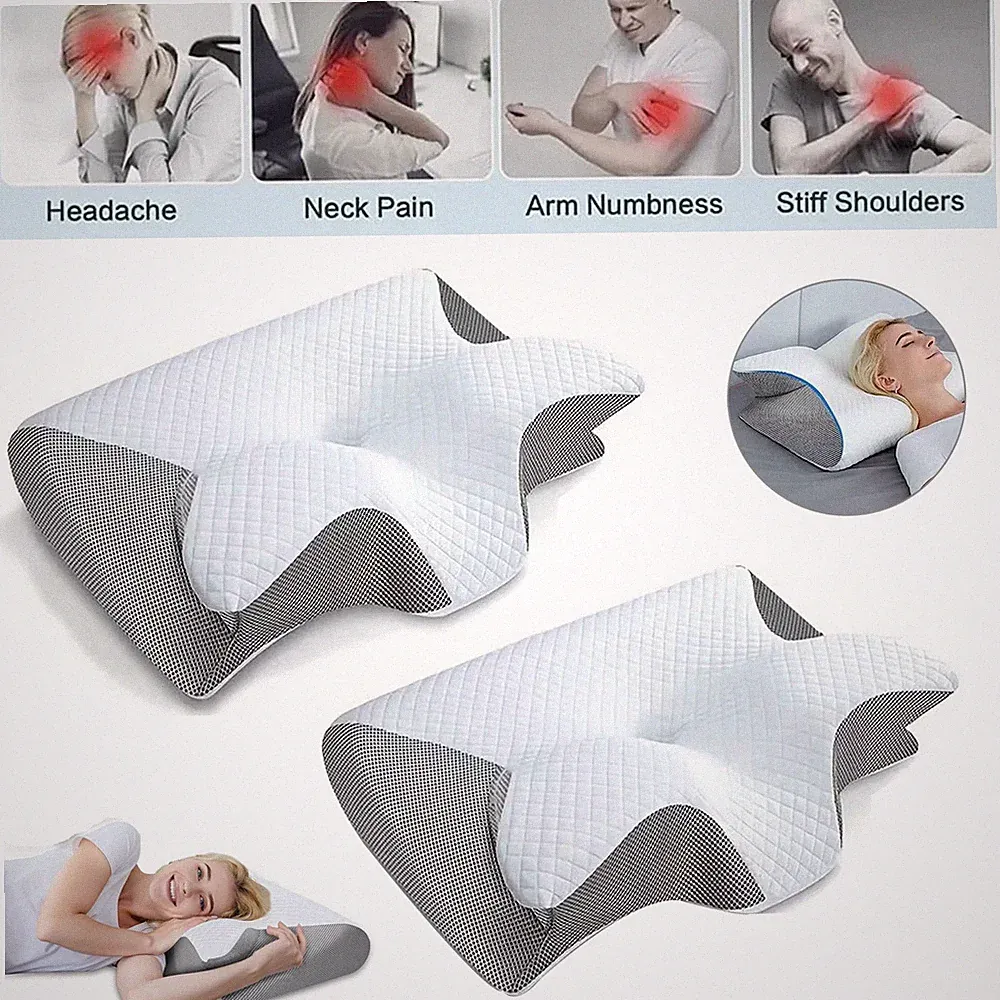 2X Kopfkissen Memory Foam Kissen Orthopädisches Kissen Schlafkissen Nackenkissen