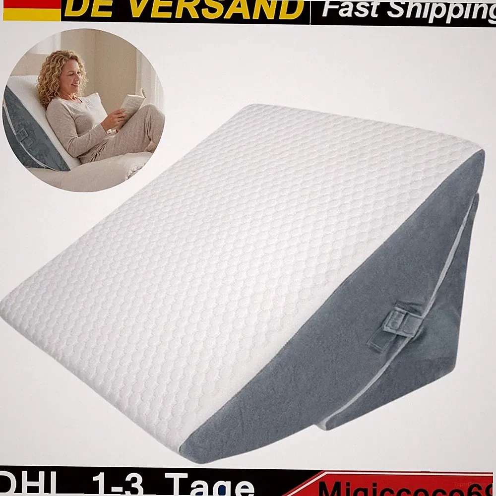 3-in-1 Keilkissen Orthopädisches Dreieckskissen Bett Rückenkissen Faltbar DHL