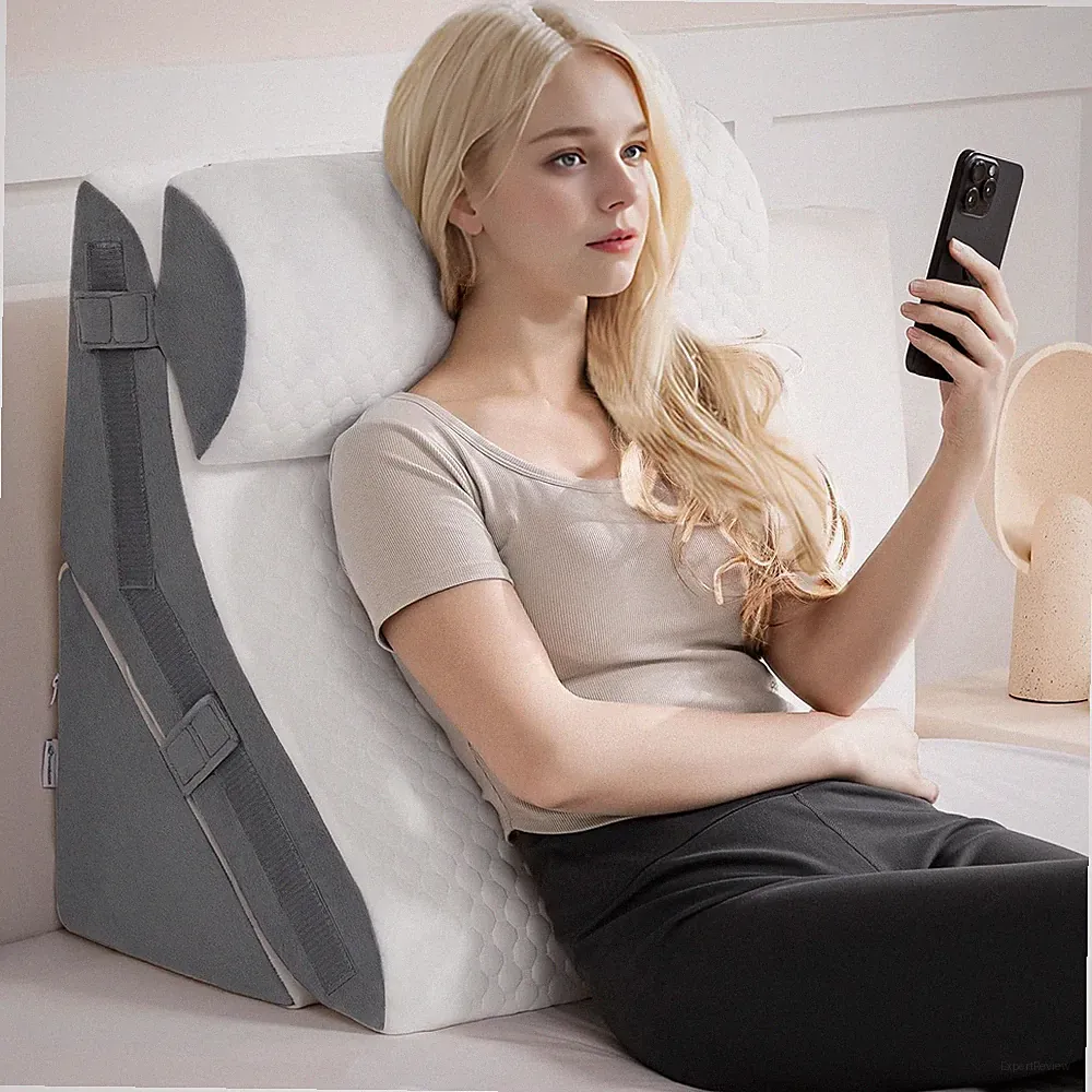 3-in-1 Orthopädisches Bett Keil Kissen Set Memory Foam Verstellbar 9&14" Faltbar