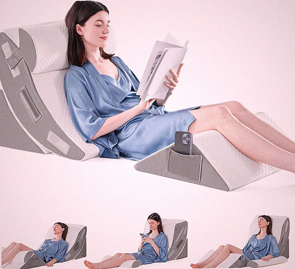 4 Stück Orthopädisches Bett Keil Kissen Set zum Schlafen, Post-OP Unterstützung