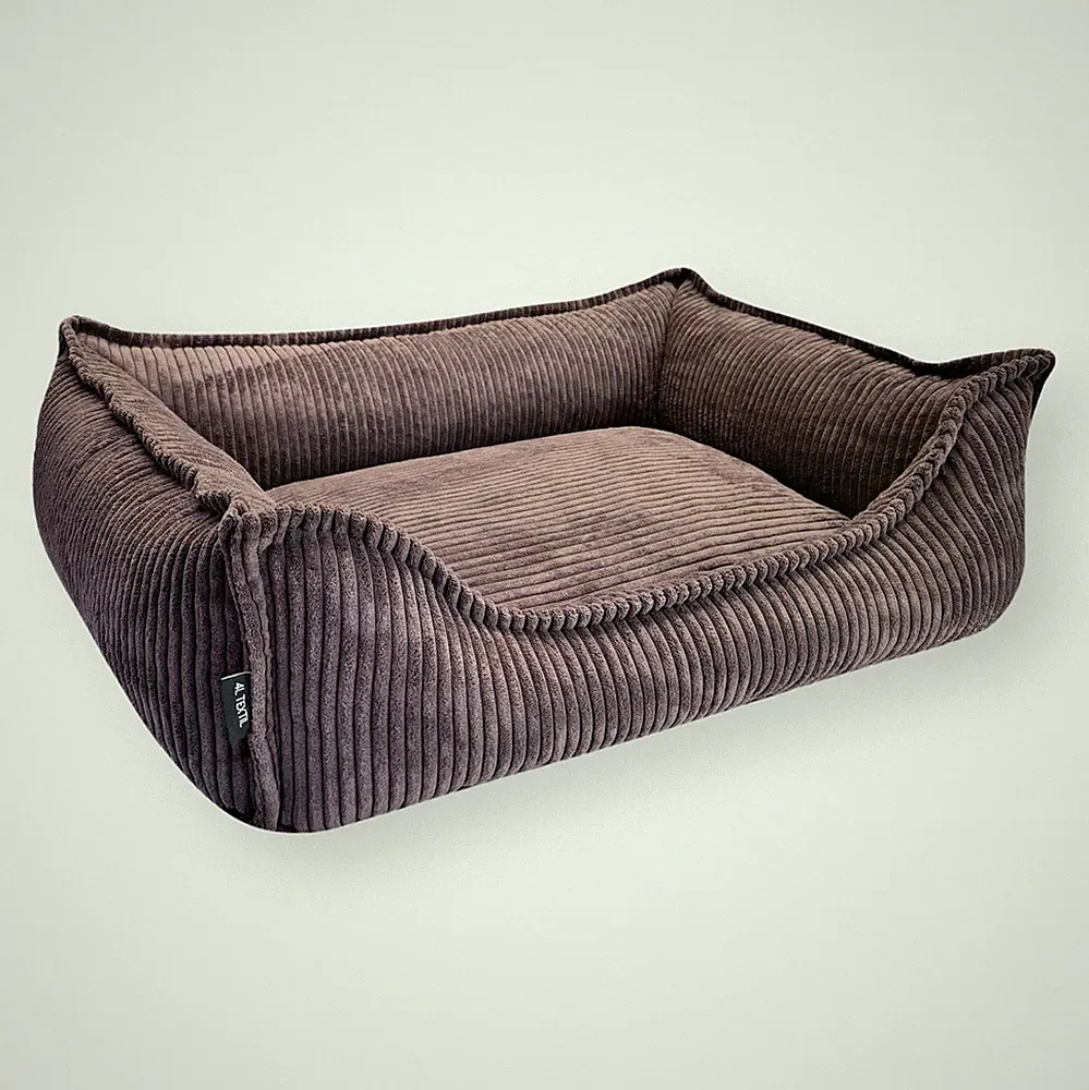 4L Textil HUGO Kuscheliges orthopädisches Hundebett aus Cord PREMIUM-LINE Bezug