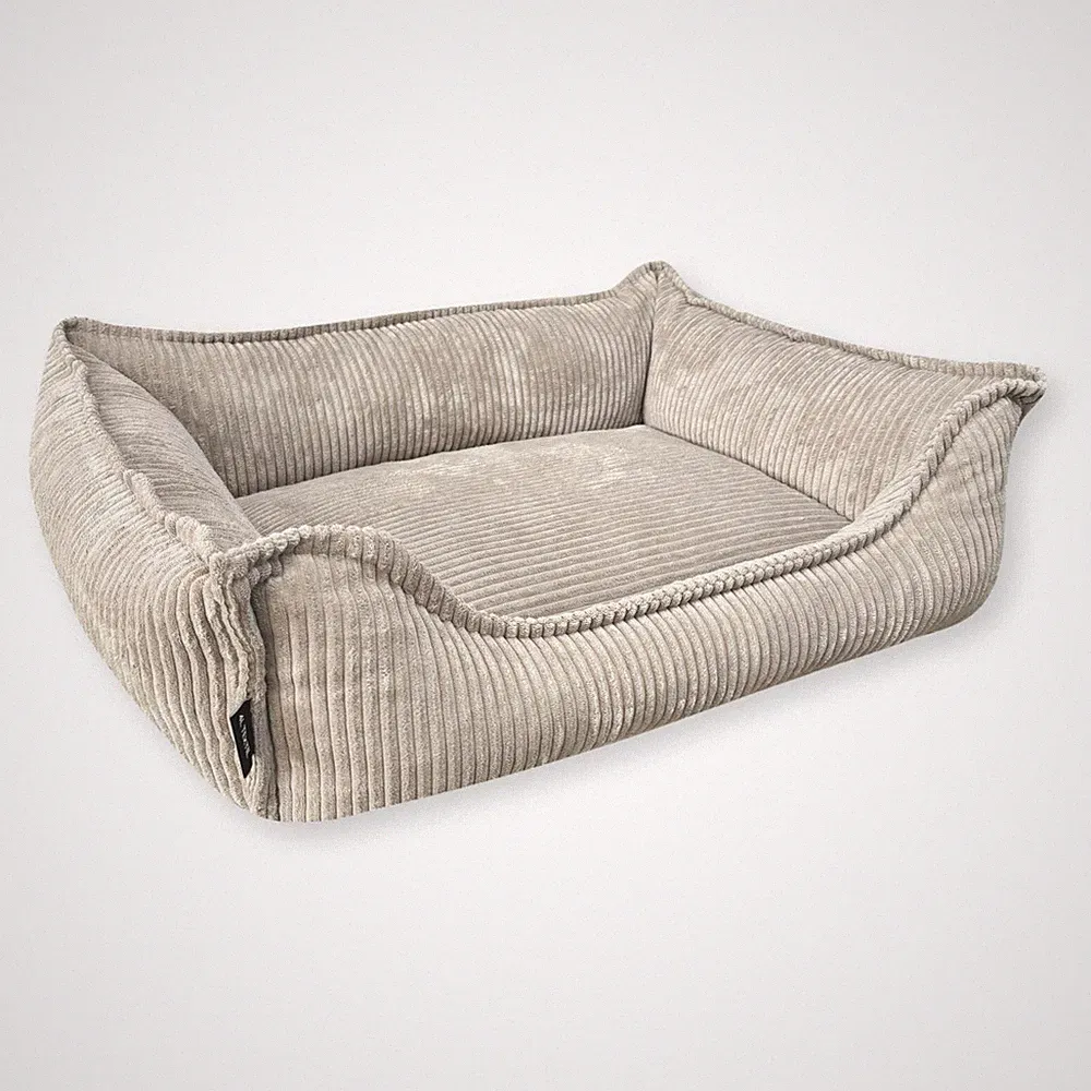 4L Textil HUGO Kuscheliges orthopädisches Hundebett aus Cord PREMIUM-LINE Bezug