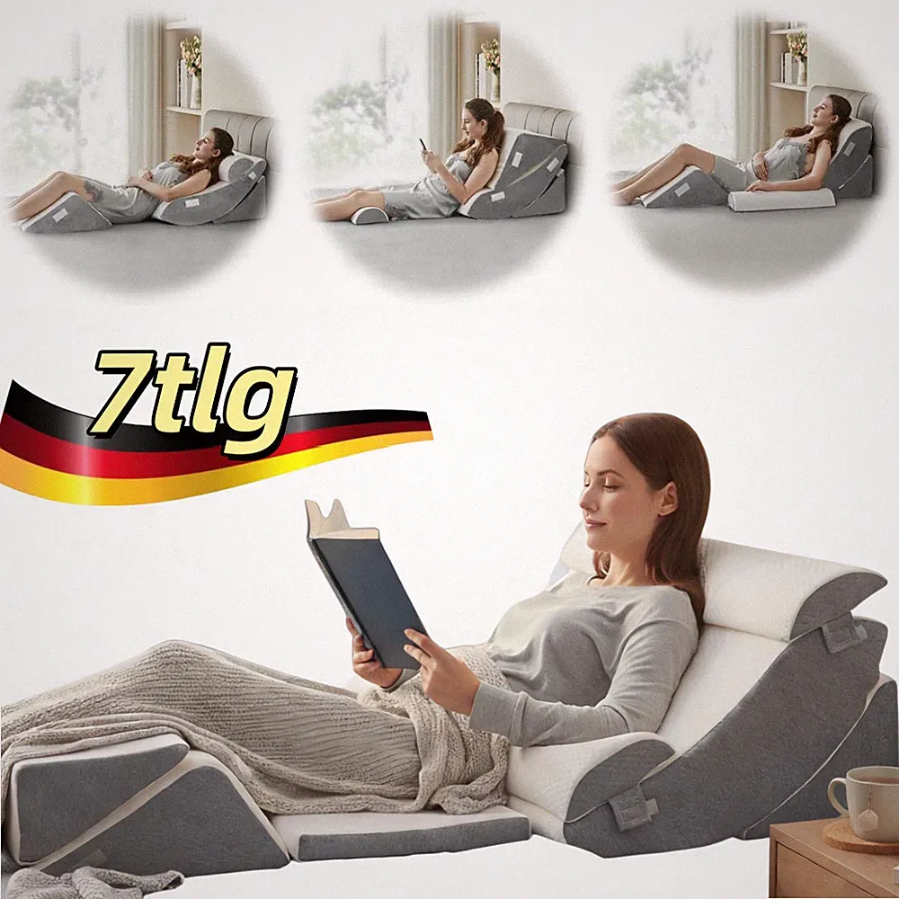 7tlg Orthopädisches Keilkissen Verstellbar Lesekissen Bettkeilkissen Stützkissen
