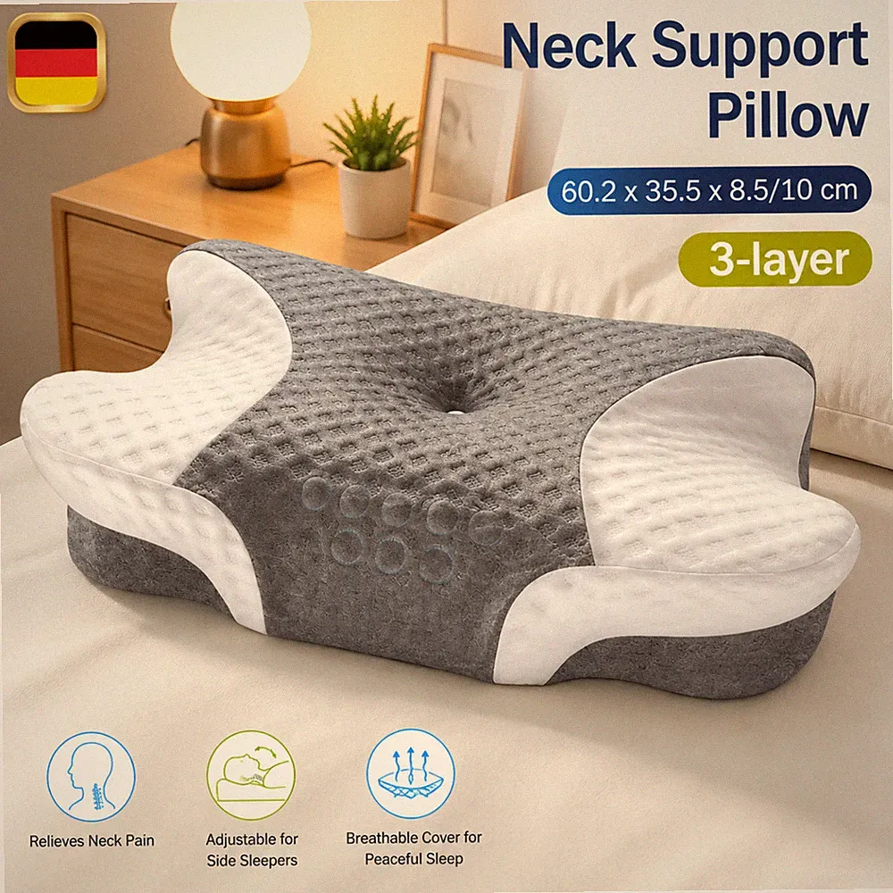 8,5/10 cm Nackenstützkissen Memory Foam Kissen Kopfkissen Orthopädisches DE
