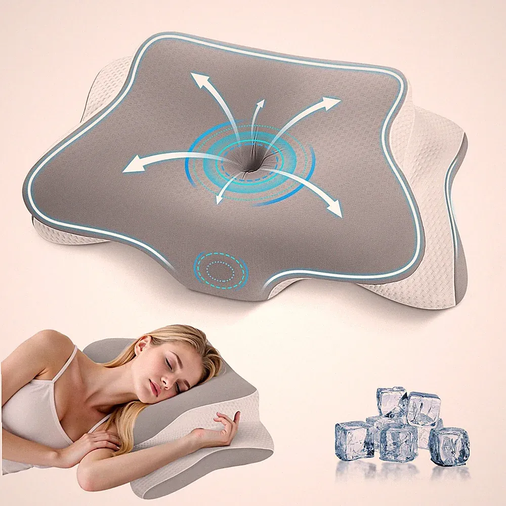 A-Pce Memory Foam Kissen, orthopädisches ergonomisches Kissen für Nacken und Grau