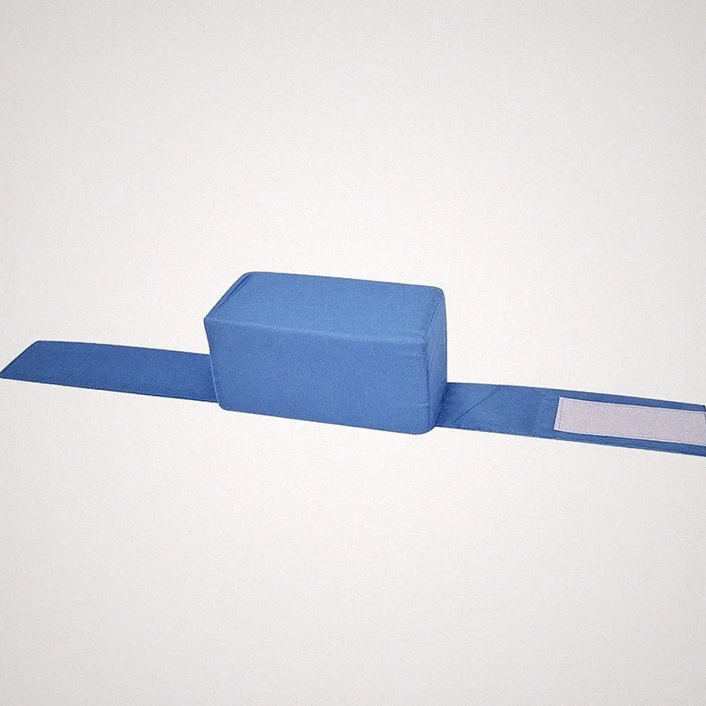 Abnehmbares Beinkissen gepolstert Kniekissen mit Gurt Textil bezogen für Bett