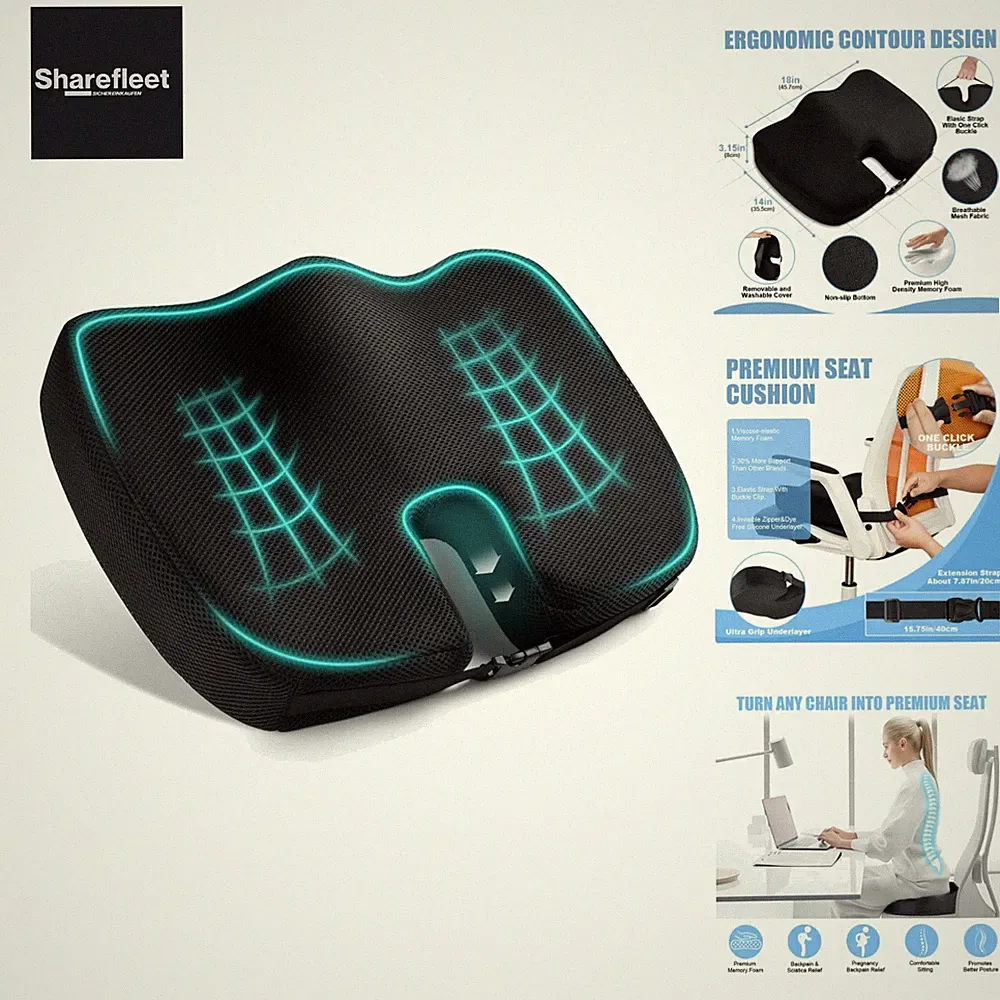 Ainiv Orthopädisches Sitzkissen, Ergonomisches Sitzkissen, Memory Schaum Orth...