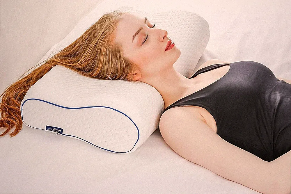 alkamto Orthopädisches Nackenstützkissen Memory Schaum 60x30