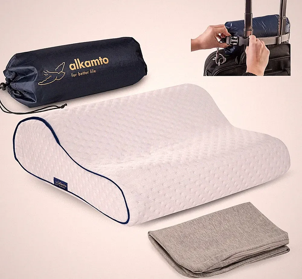 Alkamto Reisekissen Ergonomisch Memory Foam 35x30x10cm