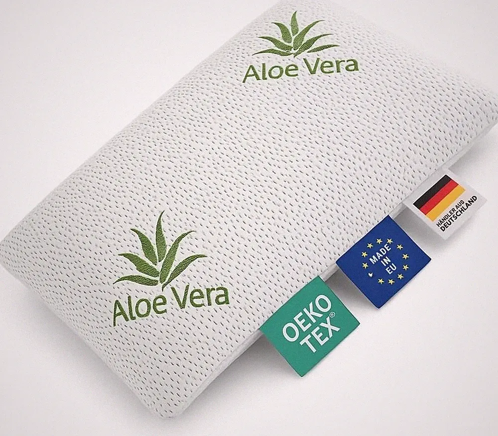 Aloe Vera Memory-Schaum Kopfkissen, Waschbarer Bezug mit Aloe-Vera-Extrakt