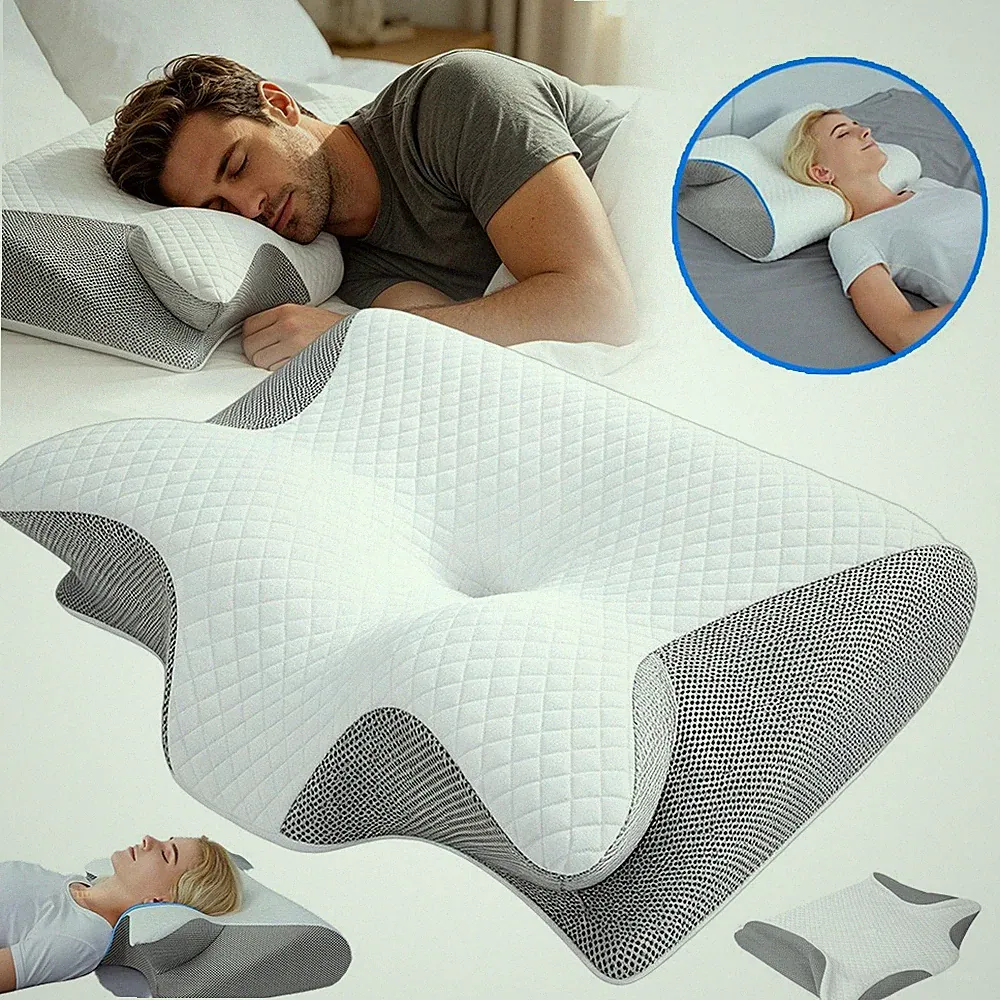Anti Schnarch Kissen Nackenstützkisse Orthopädisches Memory Foam Ergonomisches