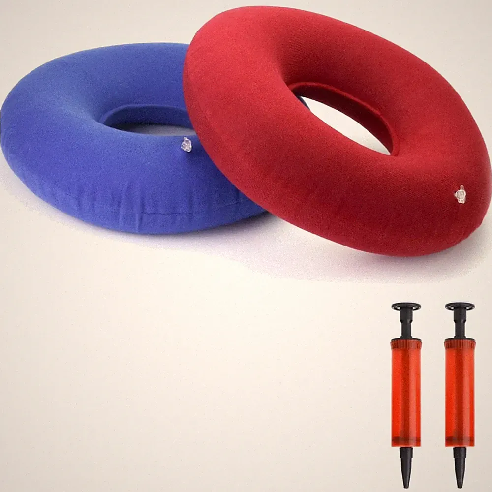 Aufblasbare Sitzkissen Orthopädisches Sitzring Schwangere Ruhekomfort Rot Blau