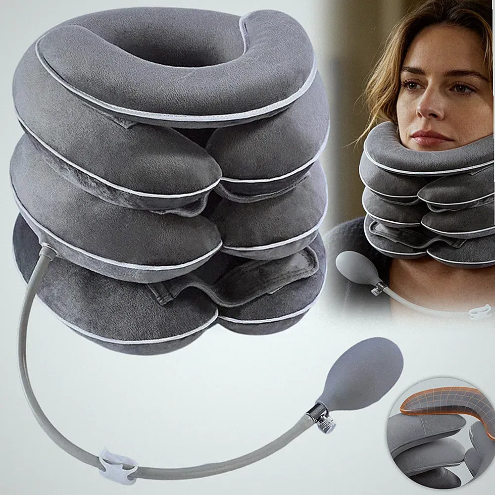 Aufblasbares Nackenkissen Reisekissen Nackenstützkissen Ergonomisch Orthopädisch