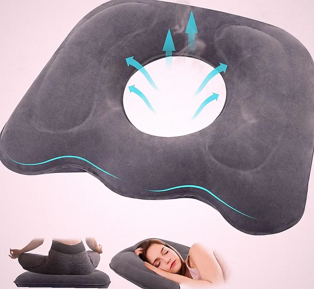 Aufblasbares orthopädisches Sitzkissen 45x39cm Ergonomisch Anti Hämorrhoiden...