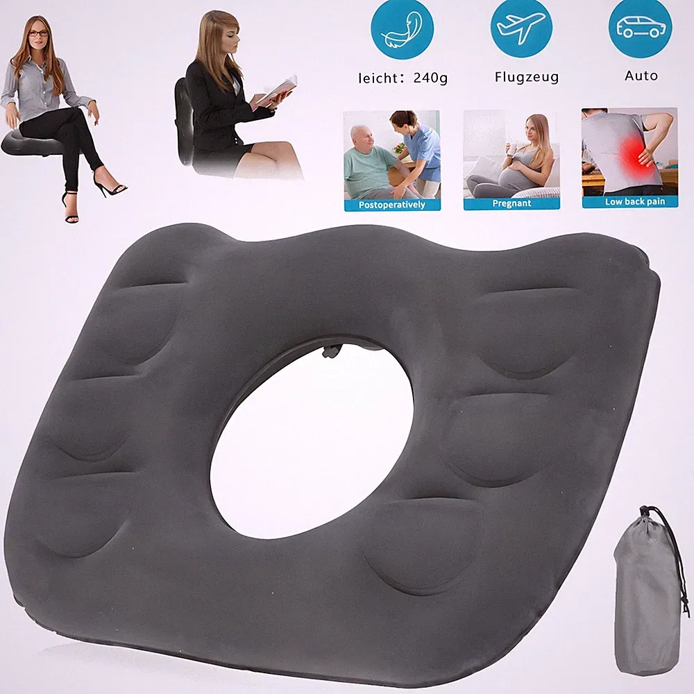 Aufblasbares Orthopädisches Sitzkissen Bankkissen Keilkissen Ergonomisch PVC