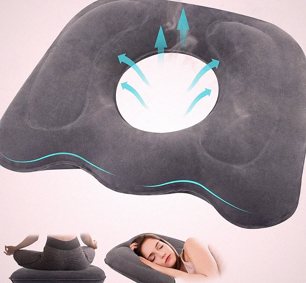Aufblasbares Orthopädisches Sitzkissen, Grau, Ergonomisch, Anti Hämorrhoiden