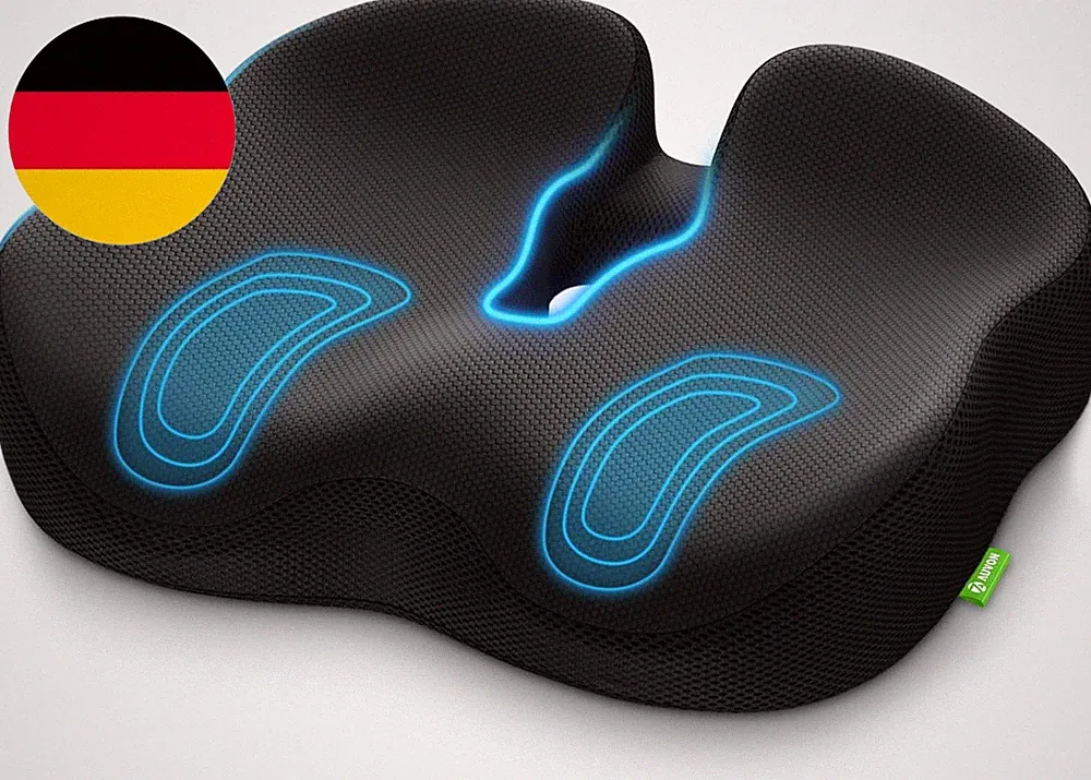 AUVON Sitzkissen Orthopädisch Für Bürostuhl & Auto, Hämorrhoiden Sitzring Ergono