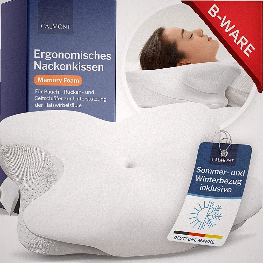 ! B-WARE ! Orthopädisch – Ergonomisches Nackenstützkissen Calmont , Memory-Foam