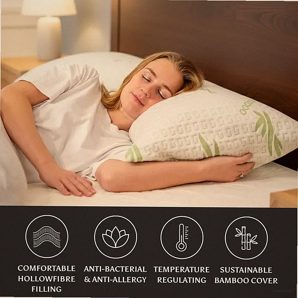 Bambus AirFlow Memory Foam Schlafkissen - weicher, kühlender & hautfreundlicher Bezug