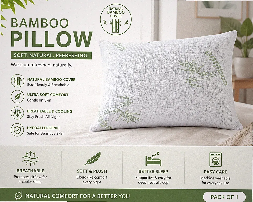 Bambus Memory Foam Kissen Orthopädisches Nackenstützkissen Antibakteriell Premium