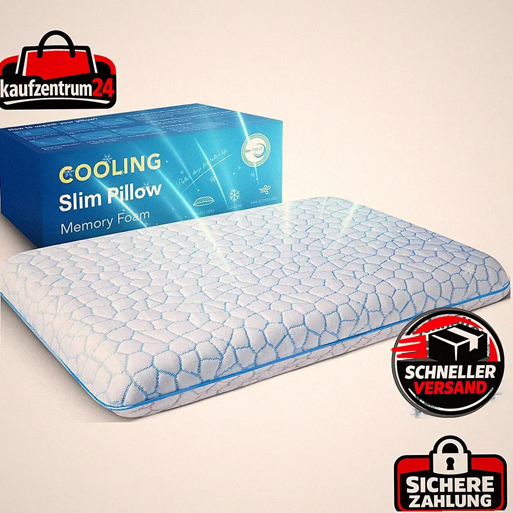 Bauchschläferkissen 40x60 Flach Orthopädisch Kühlend Memory Foam 2,25 Zoll Höhe