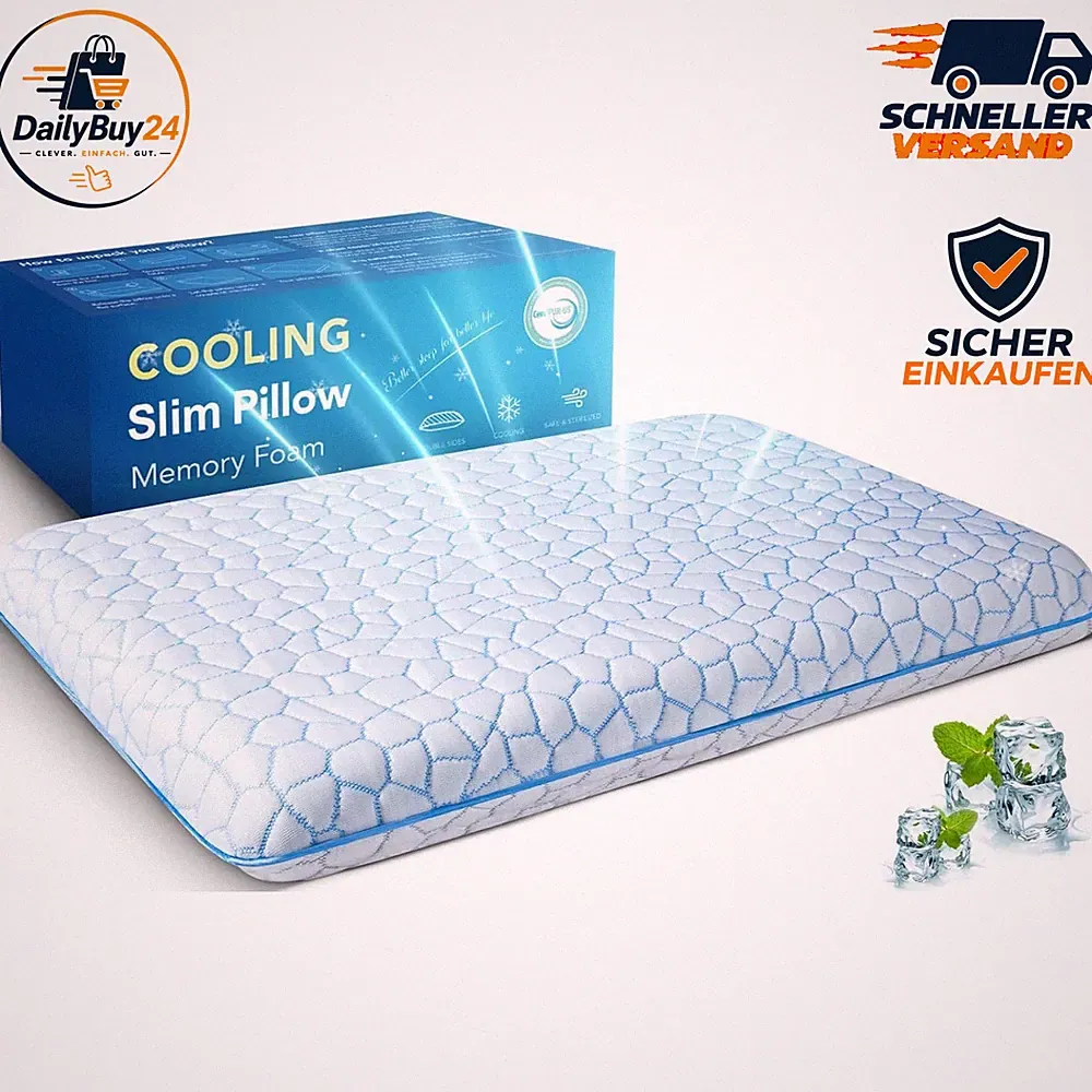 Bauchschläferkissen 40x60 flach Orthopädisch Memory Foam kühlend 2,25 Zoll Höhe