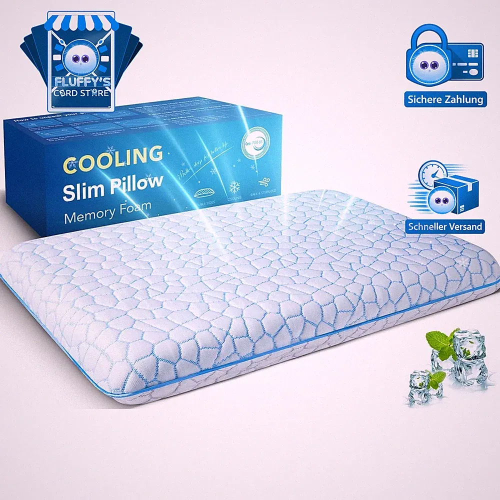 Bauchschläferkissen 40x60 Orthopädisch Flach Kühlend 2,25 Zoll Höhe Memory Foam