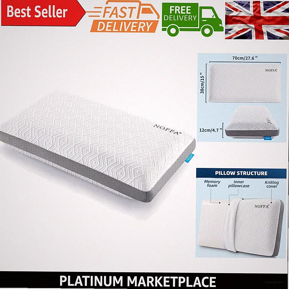 Bestes orthopädisches Memory Foam Kissen zur Nackenstütze | Queen Size, atmungsaktiv,...