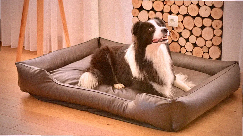 Bettex Orthopädisches Hundebett Hundeliege Visco Kunstleder braun Hundekissen