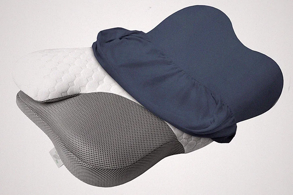 Bezug für großes orthopädisches Memory-Kissen mit Profil – Marineblau