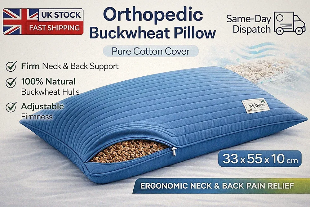 Bio Baumwolle Buchweizen Kissen Orthopädische Nackenstütze & Wirbelsäulenschmerzlinderung