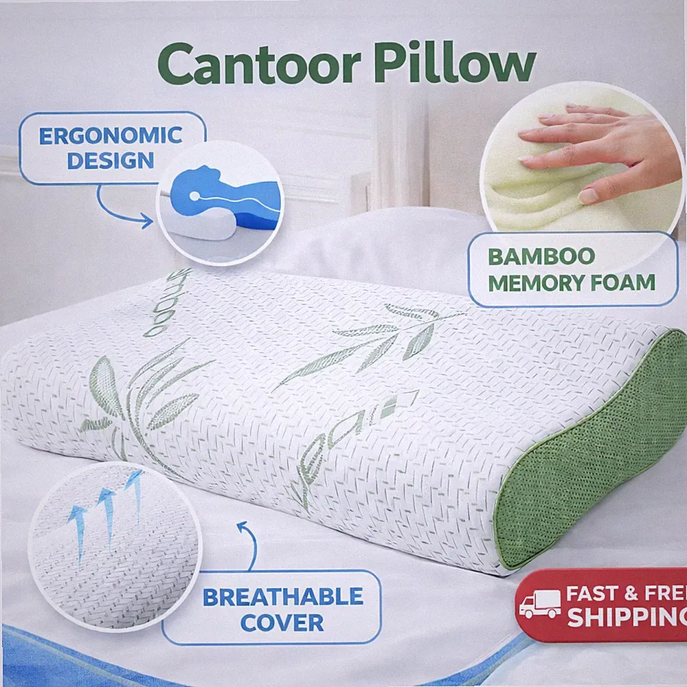 Cantoor Kissen Memory Foam Bambus abnehmbarer Bezug orthopädische Kopf Nackenstütze