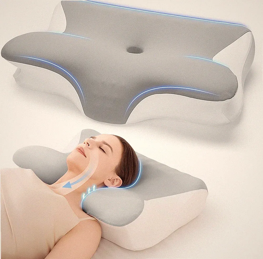 Cervical Memory Foam Kissen, verstellbares Nackenkissen für Seiten-/Rückenschläfer