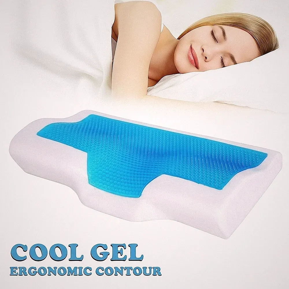 Cool Gel Memory Foam Kissen Orthopädisches Kühlbettkissen zur Linderung von Nackenschmerzen