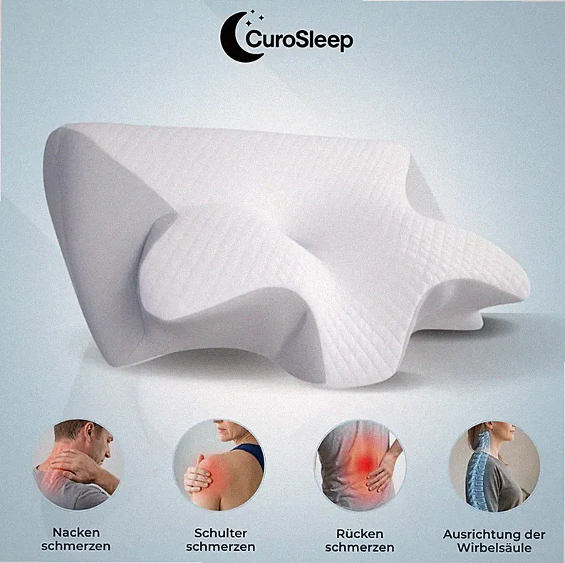 CuroSleep Schlafkissen Orthopädisch Nackenstützkissen Hard Grey Komfort