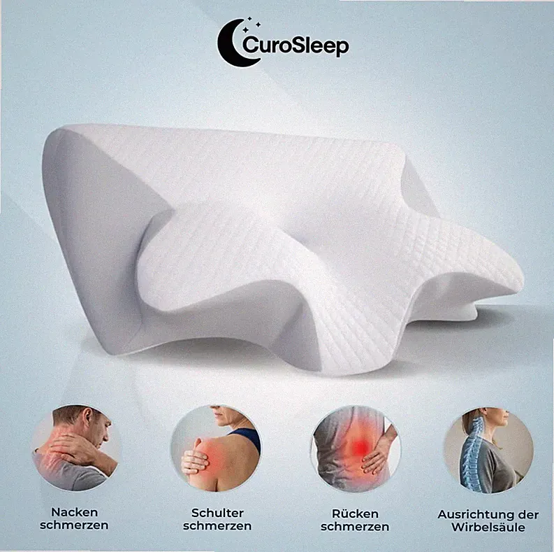 CuroSleep Schlafkissen Orthopädisch Nackenstützkissen Soft Grau Komfort