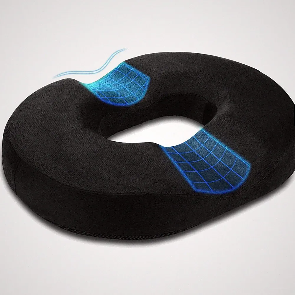 Donut Sitzkissen Ergonomisch Schwarz 45cm Orthopädisches Kissen