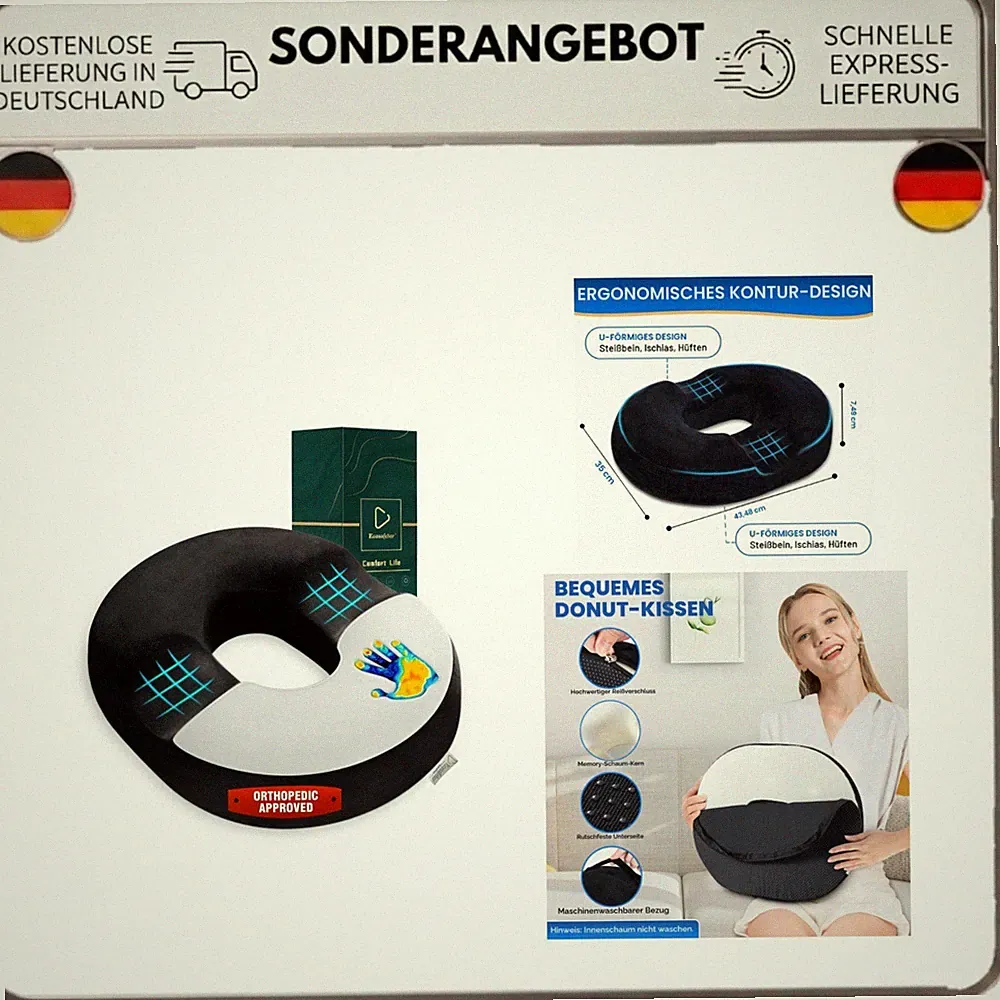 Donut Sitzkissen Orthopädisches Steißbeinkissen Memory Foam Bürostuhl Kissen