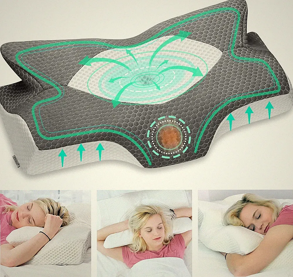 Elviros Kissen Aus Memory Foam, Seitenschläferkissen Nackenstützkissen, Kopfkiss