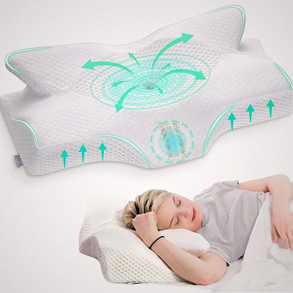 Elviros Orthopädisches Memory Foam Nackenkissen für Nackenschmerzen Kissen...