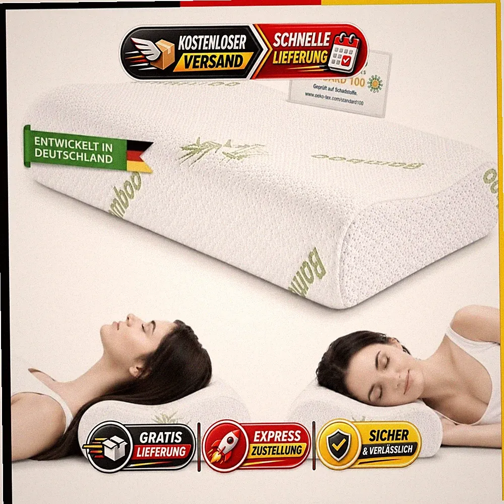 ENGRUPPE Orthopädisches Kissen Memory Foam Nackenstützkissen Bambusbezug 60x40cm