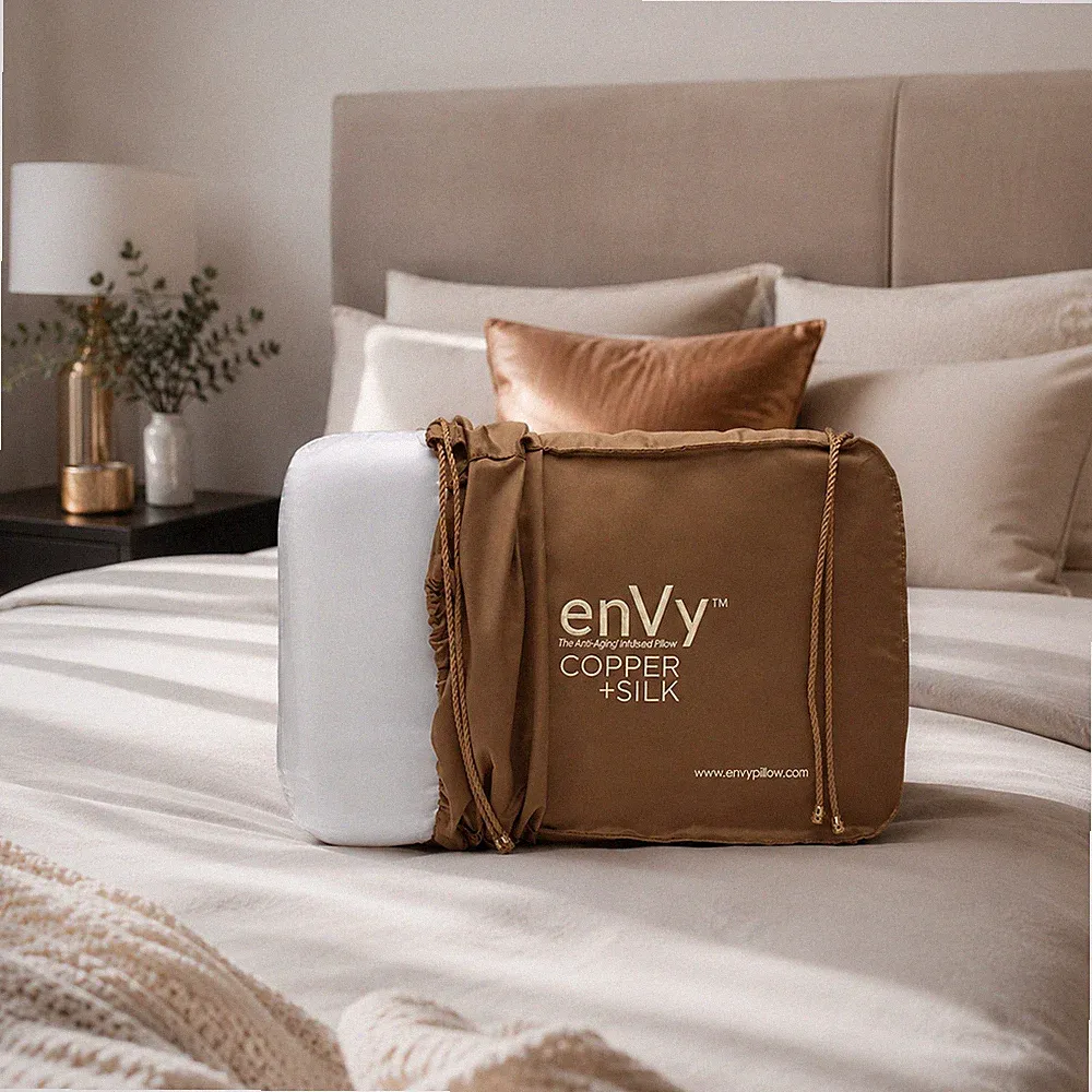 enVy® Copper + Silk Orthopädisches Nackenstützkissen Antifalten | NP über 295 €