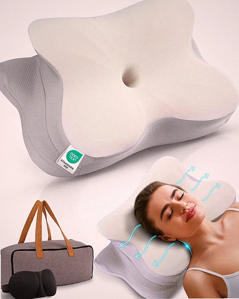 ErgoHeld Kopfkissen Orthopädisches Kissen Ergonomisches Nackenkissen inkl Bezug